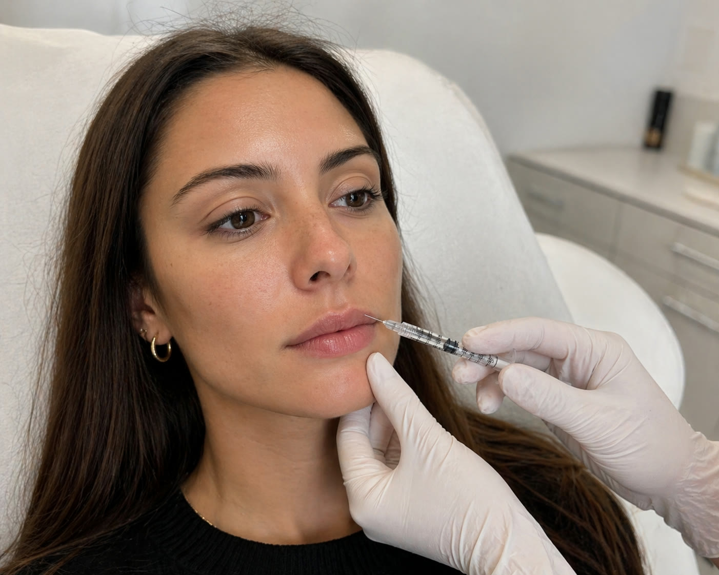 Injection d'acide hyaluronique dans les lèvres